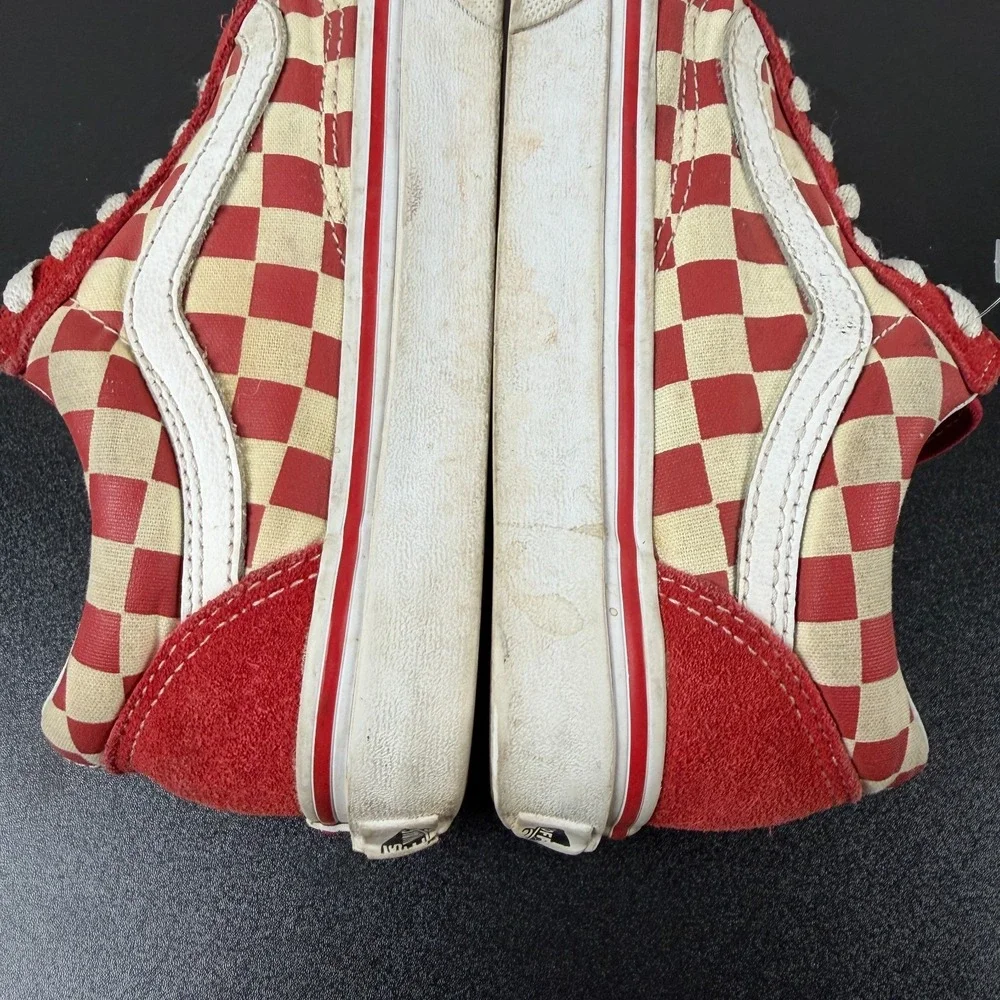 Vans Old Skool Sneakers Unisex Size US M5.5/W7 Red White Checkerboard Lace-Up